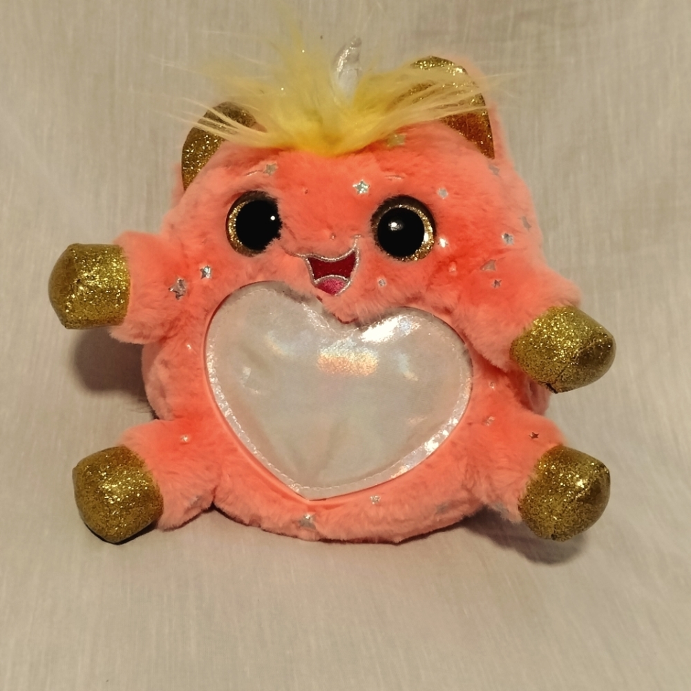 Zuru Rainbowcorns Unicorn Plush Stuffed Animal Pink Big Eyes Gold Sparkle Toy